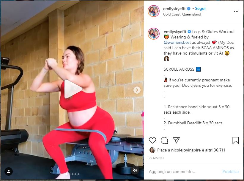 fitness influencer da seguire se aspettate un bambino